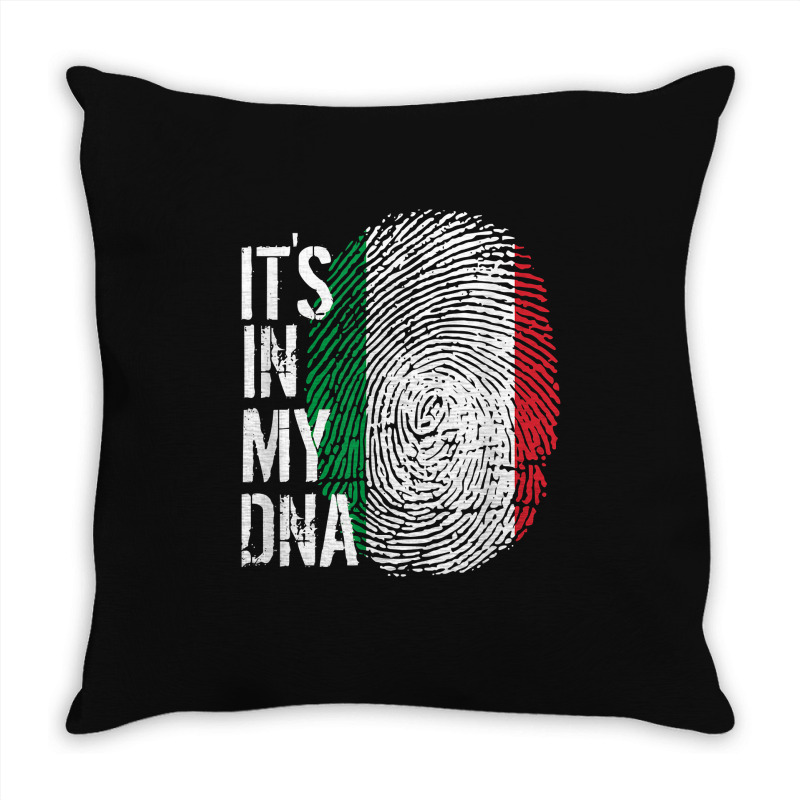 Italian Pride Fingerprint - It_s In My Dna Italy Flag Throw Pillow by JamesPlyler | Artistshot