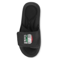 Italian Pride Fingerprint - It_s In My Dna Italy Flag Slide Sandal | Artistshot