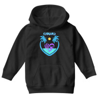 Oahu Surfing Palms Vacation Island Gift Beach Hawaii Surf Youth Hoodie | Artistshot