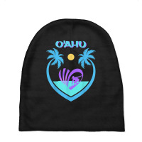 Oahu Surfing Palms Vacation Island Gift Beach Hawaii Surf Baby Beanies | Artistshot