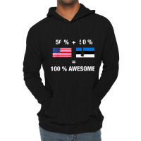 Half Estonian Half American 100 Awesome Estonia Flag Shirt Lightweight Hoodie | Artistshot