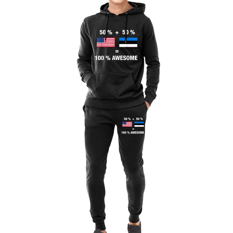 Half Estonian Half American 100 Awesome Estonia Flag Shirt Hoodie & Jogger Set | Artistshot