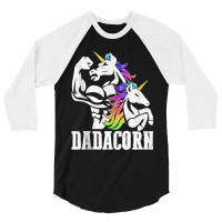 Manly Unicorn Muscle Dad And Daughter Dadacorn Fathers Day Tank Top 3/4 Sleeve Shirt | Artistshot