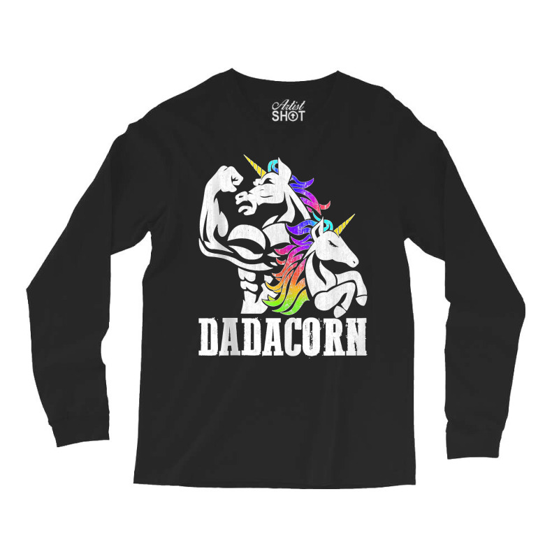 Manly Unicorn Muscle Dad And Daughter Dadacorn Fathers Day Tank Top Long Sleeve Shirts | Artistshot