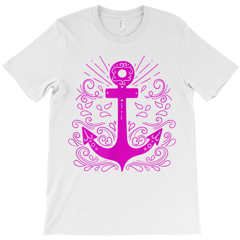 Hot Pink Anchor Sail Sailing T Shirt T-shirt | Artistshot