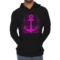 Hot Pink Anchor Sail Sailing T Shirt Lightweight Hoodie | Artistshot