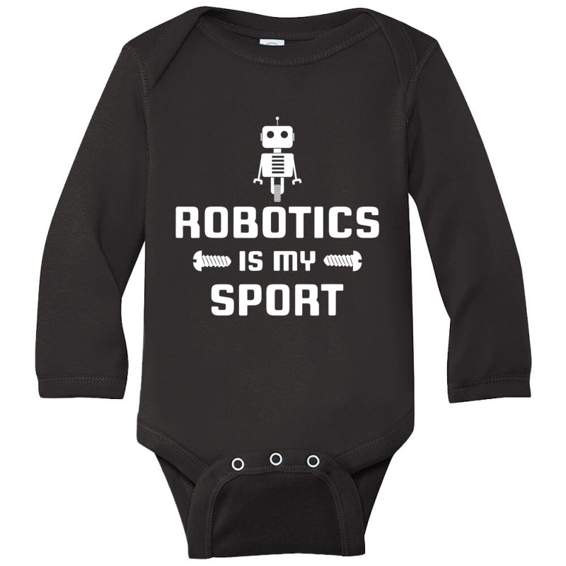 Robotics Is My Sport Robot Digital Long Sleeve Baby Bodysuit | Artistshot