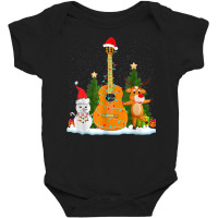 Guitar Christmas Lights Reindeer Snowman Family Matching Baby Bodysuit | Artistshot