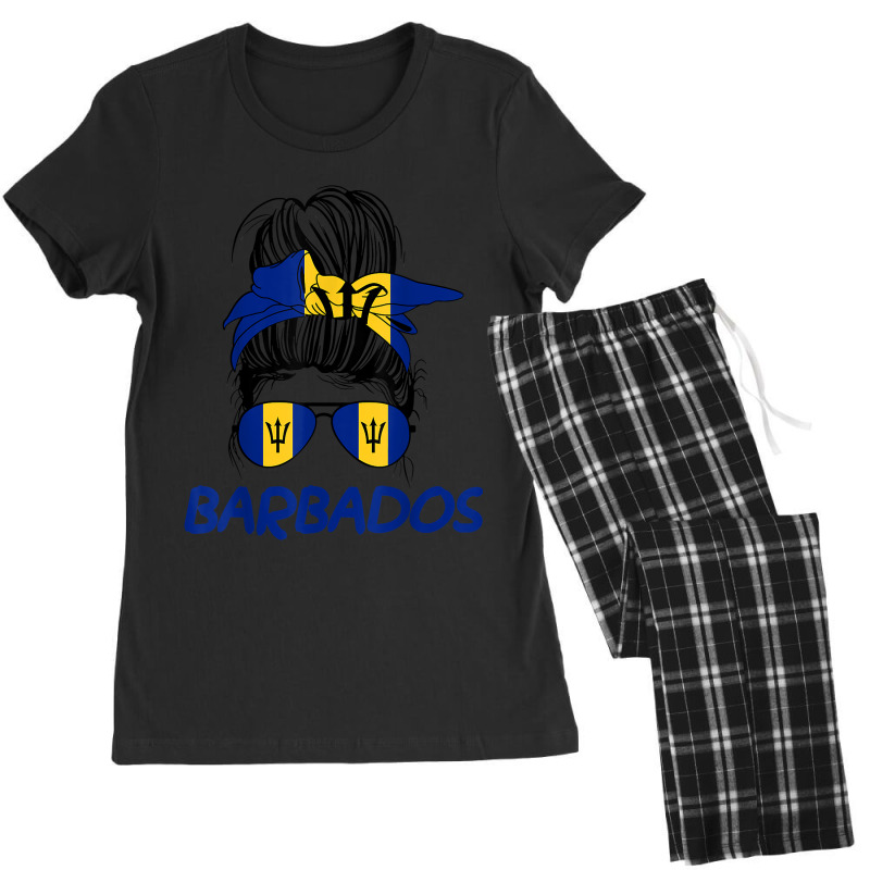 Barbados Girl Messy Bun, Barbados Flag Barbadian Women Women's Pajamas Set by pennyWelborn | Artistshot