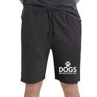 Dogs Because People Suck Paw Print Dark T Shirt Vintage Short | Artistshot