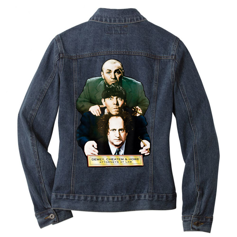 Tts- The Three Stooges Dewey, Cheatem & Howe Attorneys Ladies Denim Jacket by Kuwannin528 | Artistshot