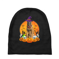 Scary Pumpkin Skull Witch Belgian Malinois Dog Halloween Baby Beanies | Artistshot