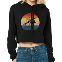 Original Navy Seabees Retro Naval Proud Seabee Vintage Cropped Hoodie | Artistshot