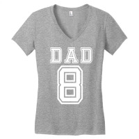 Dad 8 Eight Soccer Hockey Football Softball Team Sport Shirt Women's V-neck T-shirt | Artistshot