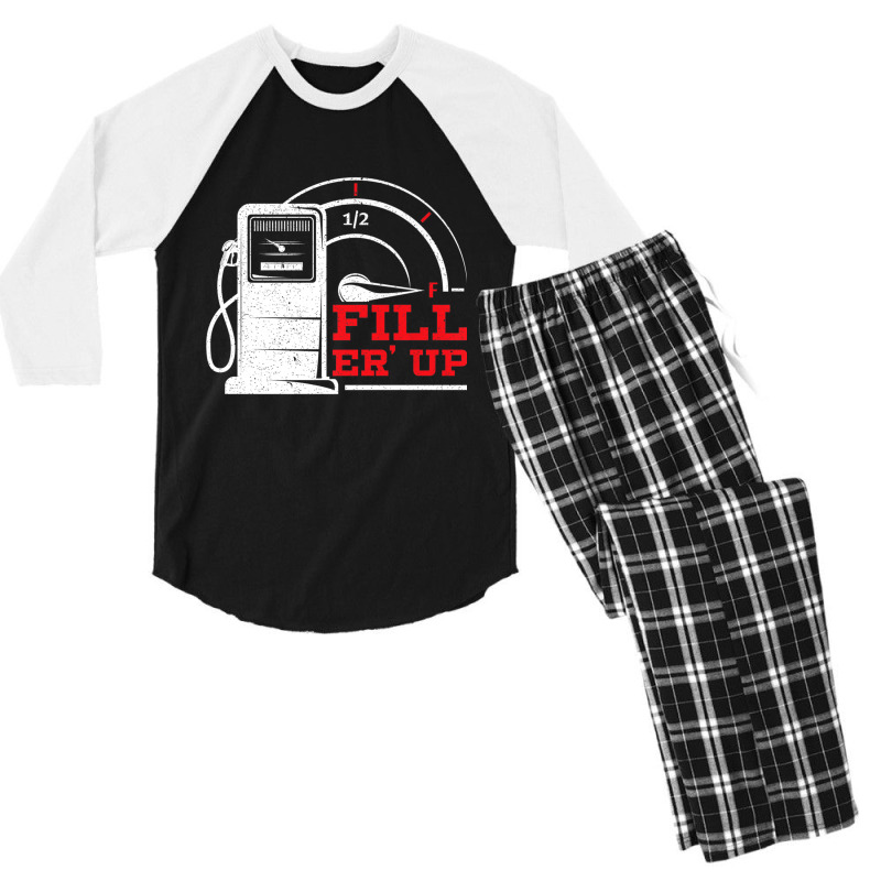 Fill 'er Up Gas Station Attendant Gas Pump Gasoline Fuel Premium T Shi Men's 3/4 Sleeve Pajama Set | Artistshot