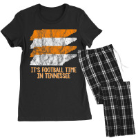 Its Football Time Tennessee Vintage Retro State Orange White Women's Pajamas Set | Artistshot