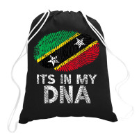 Its In My Dna Saint Kitts And Nevis Flag Fingerprint Drawstring Bags | Artistshot