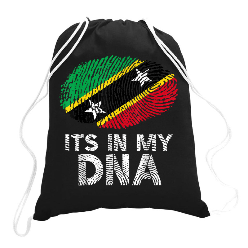 Its In My Dna Saint Kitts And Nevis Flag Fingerprint Drawstring Bags by JamesPlyler | Artistshot