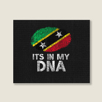 Its In My Dna Saint Kitts And Nevis Flag Fingerprint Landscape Canvas Print | Artistshot