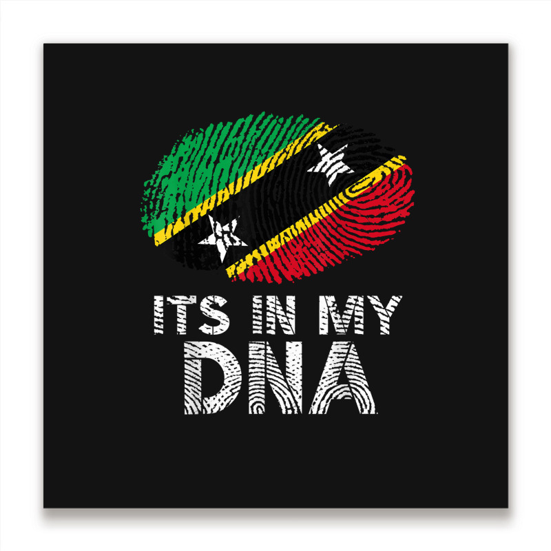 Its In My Dna Saint Kitts And Nevis Flag Fingerprint Metal Print Square by JamesPlyler | Artistshot