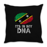 Its In My Dna Saint Kitts And Nevis Flag Fingerprint Throw Pillow | Artistshot