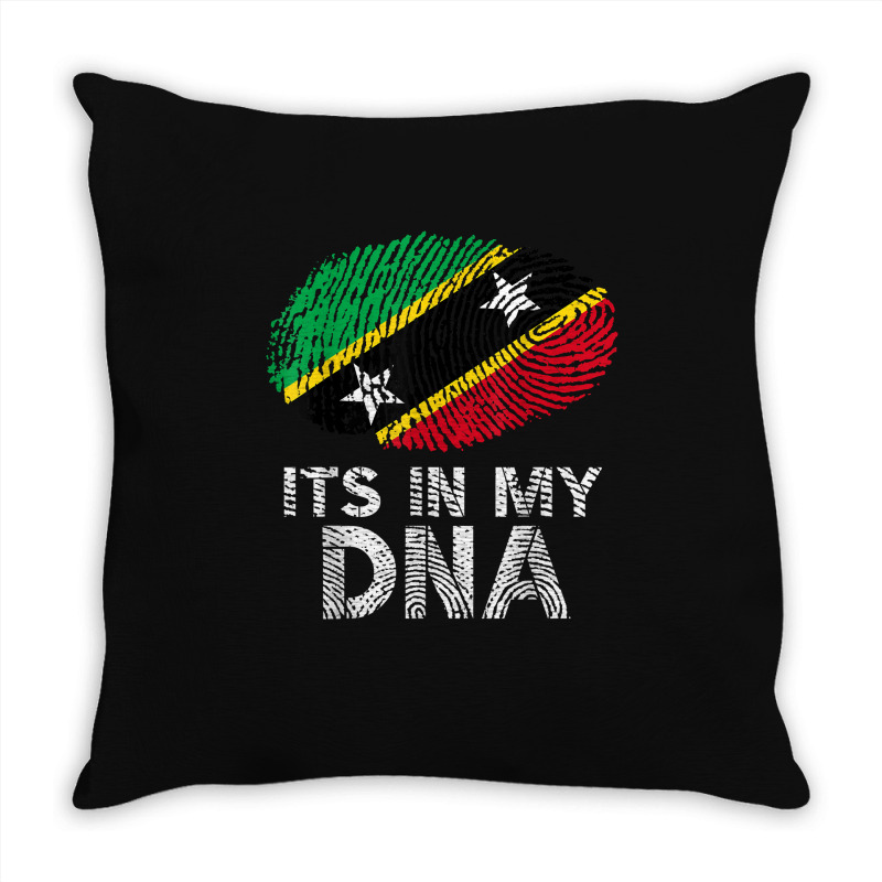 Its In My Dna Saint Kitts And Nevis Flag Fingerprint Throw Pillow by JamesPlyler | Artistshot