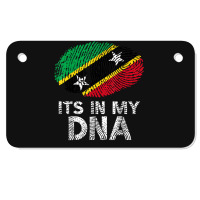 Its In My Dna Saint Kitts And Nevis Flag Fingerprint Motorcycle License Plate | Artistshot