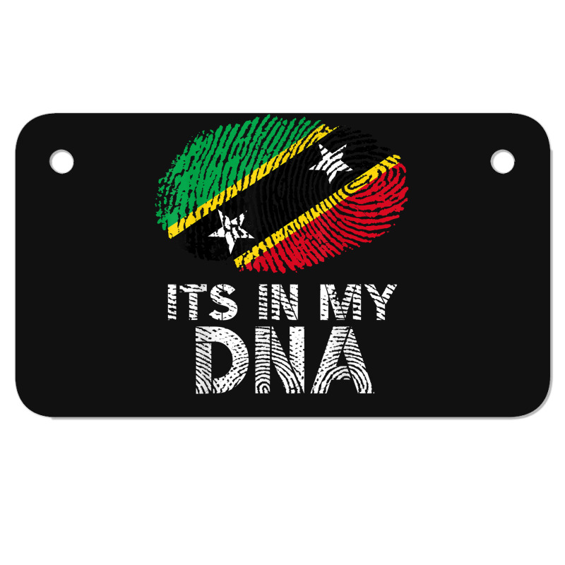 Its In My Dna Saint Kitts And Nevis Flag Fingerprint Motorcycle License Plate by JamesPlyler | Artistshot