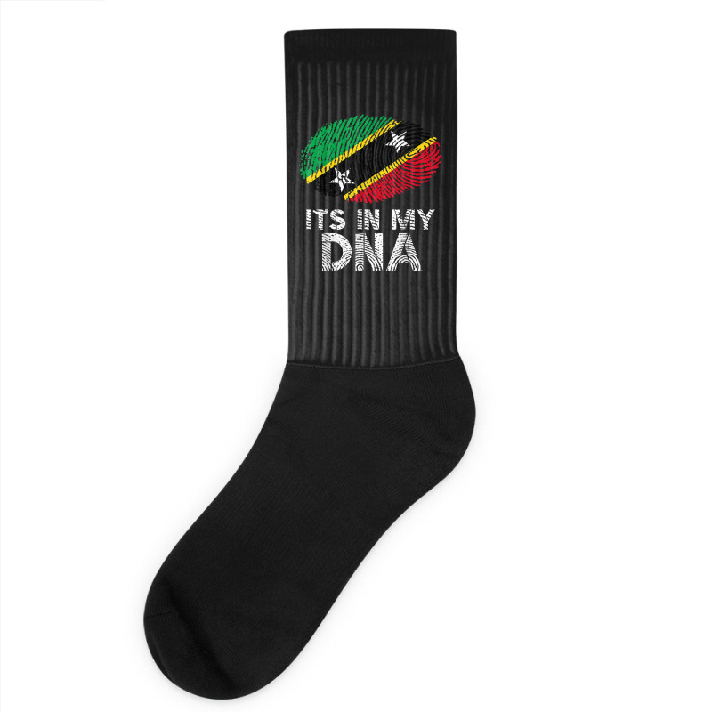 Its In My Dna Saint Kitts And Nevis Flag Fingerprint Socks by JamesPlyler | Artistshot