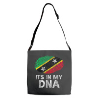 Its In My Dna Saint Kitts And Nevis Flag Fingerprint Adjustable Strap Totes | Artistshot