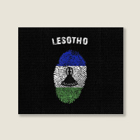 Lesotho Fingerprint Flag Country Pride Heritage Shirt Landscape Canvas Print | Artistshot