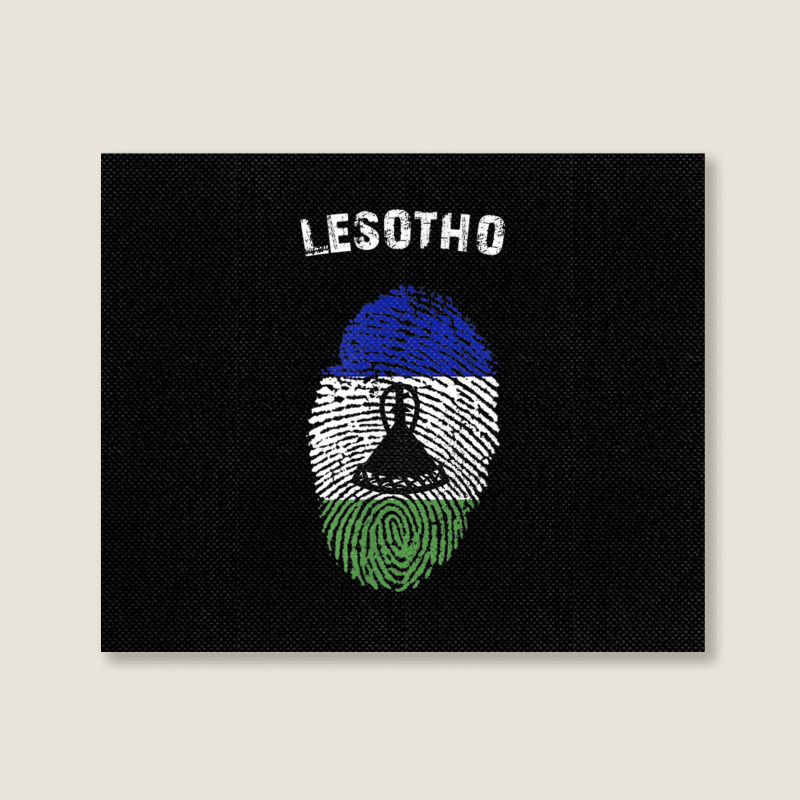 Lesotho Fingerprint Flag Country Pride Heritage Shirt Landscape Canvas Print by cm-arts | Artistshot