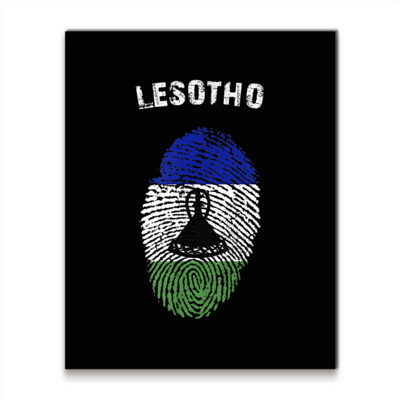 Lesotho Fingerprint Flag Country Pride Heritage Shirt Metal Print Vertical by cm-arts | Artistshot