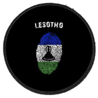 Lesotho Fingerprint Flag Country Pride Heritage Shirt Round Patch | Artistshot