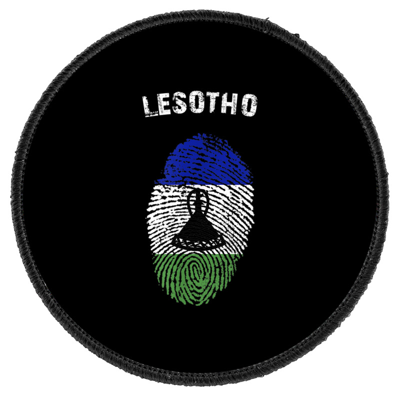 Lesotho Fingerprint Flag Country Pride Heritage Shirt Round Patch by cm-arts | Artistshot