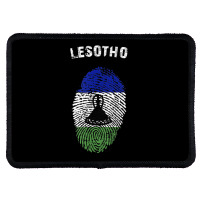 Lesotho Fingerprint Flag Country Pride Heritage Shirt Rectangle Patch | Artistshot