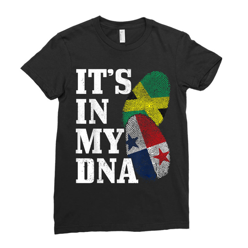 Jamaica _ Panama It_s In My Dna Jamaican Panamanian Flag Ladies Fitted T-Shirt by JamesPlyler | Artistshot