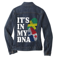 Jamaica _ Panama It_s In My Dna Jamaican Panamanian Flag Ladies Denim Jacket | Artistshot