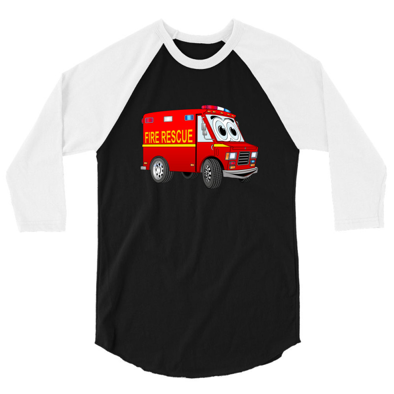 Fire Rescue Mini Van Cartoon 3/4 Sleeve Shirt by RobinIntorcia | Artistshot