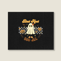 Retro Halloween Ghost Bad And Boo Jee Pumpkin Landscape Canvas Print | Artistshot