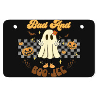 Retro Halloween Ghost Bad And Boo Jee Pumpkin Atv License Plate | Artistshot