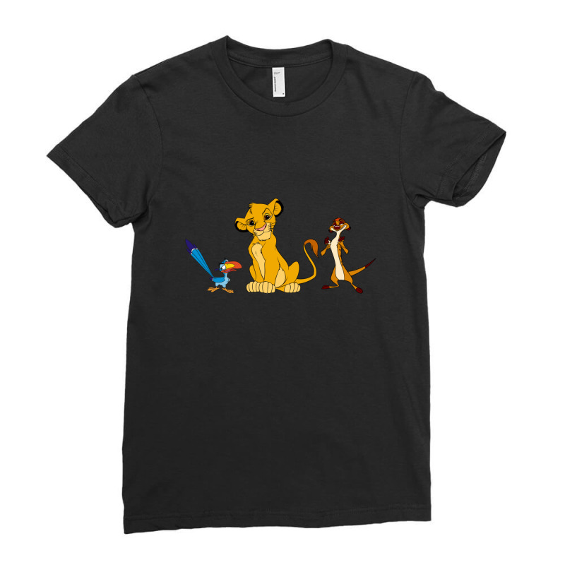 Simba Zazu And Timon   Cartoon Ladies Fitted T-Shirt by JACQUELINEMARIASMITH | Artistshot