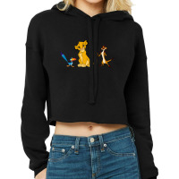 Simba Zazu And Timon   Cartoon Cropped Hoodie | Artistshot