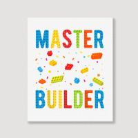 Brick Builder Funny Blocks Building Master Builder Toys Kids T Shirt Portrait Canvas Print | Artistshot