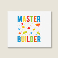 Brick Builder Funny Blocks Building Master Builder Toys Kids T Shirt Landscape Canvas Print | Artistshot