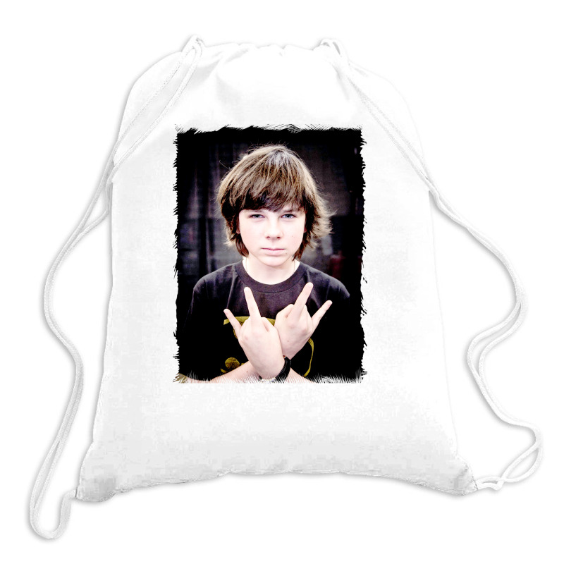 Chandler Riggs Carl Grimes Drawstring Bags | Artistshot