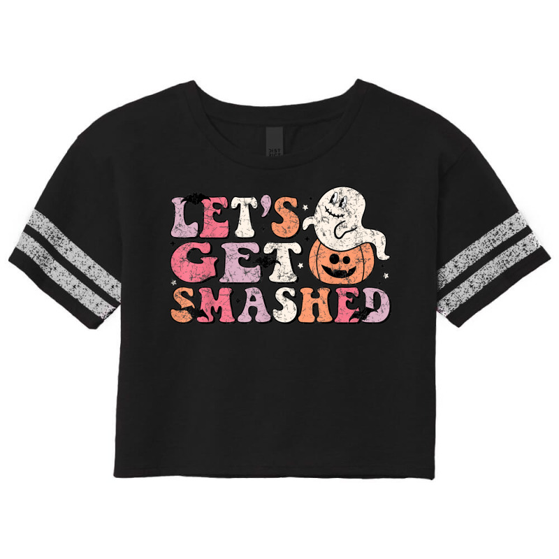 Let’s Get Smashed Halloween Ghost And Pumpkin Scorecard Crop Tee by Sombre | Artistshot