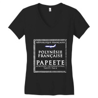 Papeete Tahiti Passport Stamp Vacation Travel Women's V-neck T-shirt | Artistshot