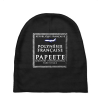 Papeete Tahiti Passport Stamp Vacation Travel Baby Beanies | Artistshot