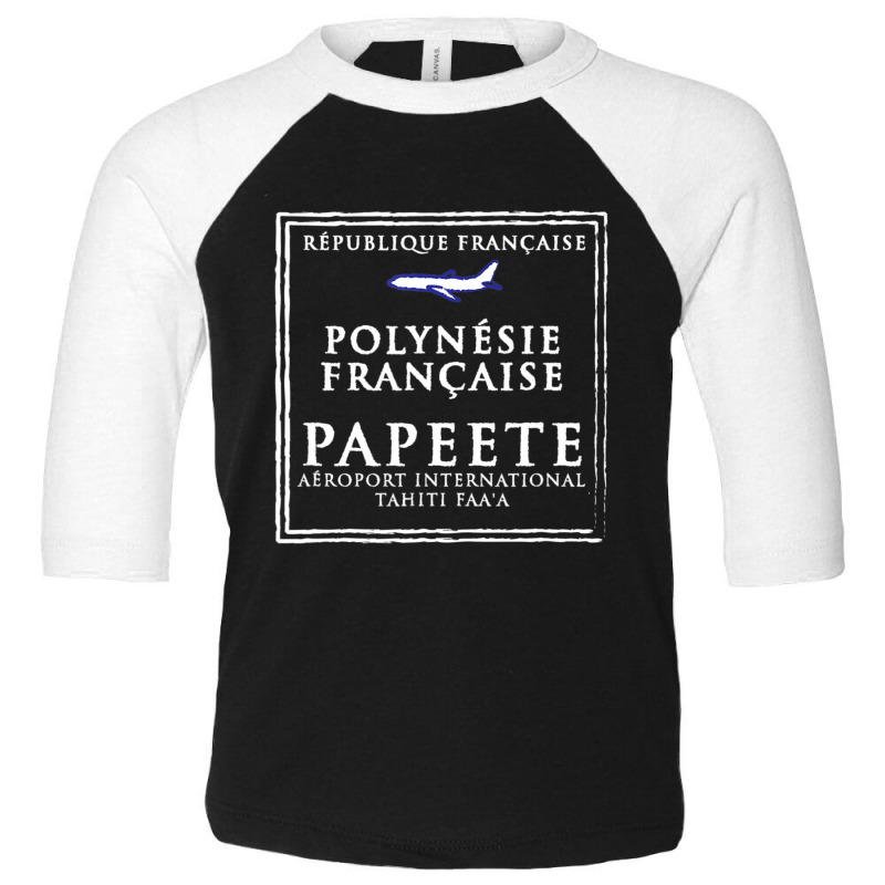 Papeete Tahiti Passport Stamp Vacation Travel Toddler 3/4 Sleeve Tee by Kosdapen517 | Artistshot